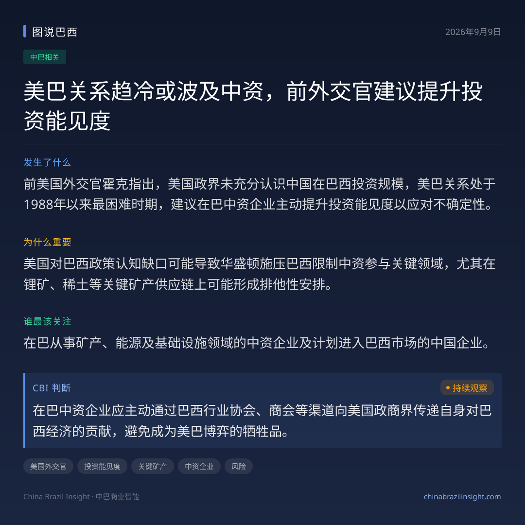 美巴关系趋冷或波及中资，前外交官建议提升投资能见度